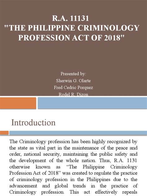 ra 11131 tagalog|The Philippine Criminology Profession Act of 2018.
